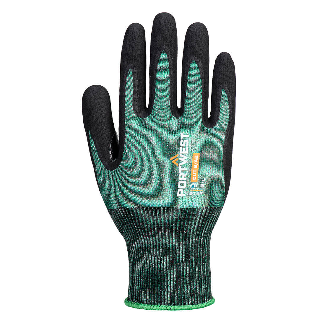 PORTWEST AP15 - SG Cut B18 Nitrile Glove Green/Black - (Pack of 12)