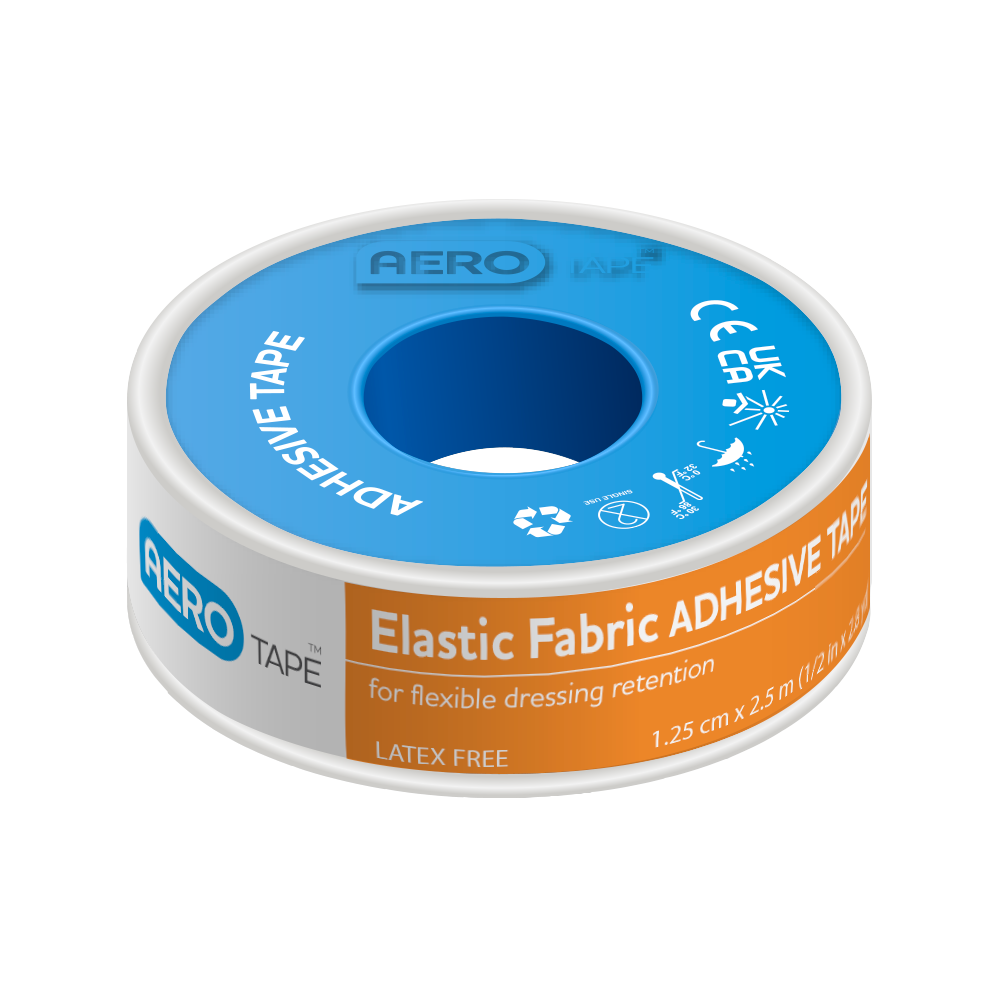 AEROTAPE Elastic Fabric Adhesive Tape 1.25cm x 2M (Box of 9)