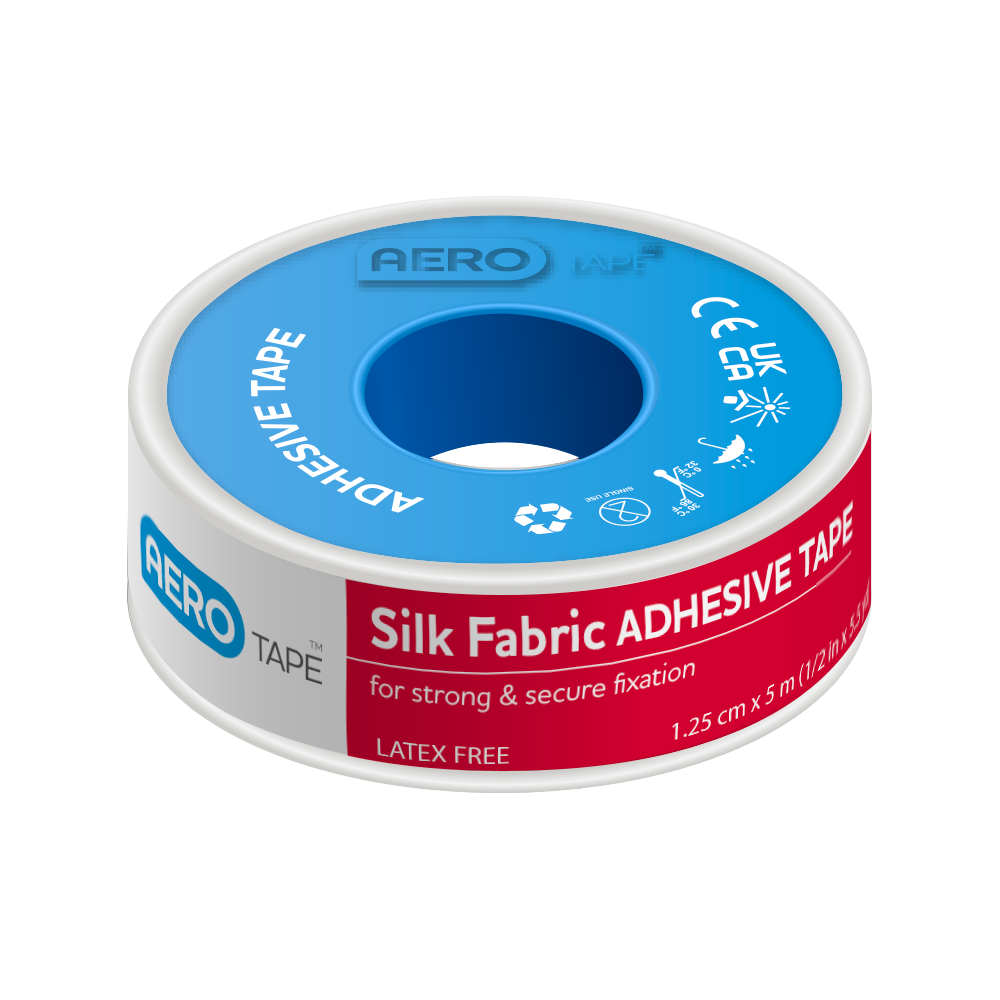 AEROTAPE Silk Fabric Adhesive Tape 1.25cm x 5M (Box of 9)