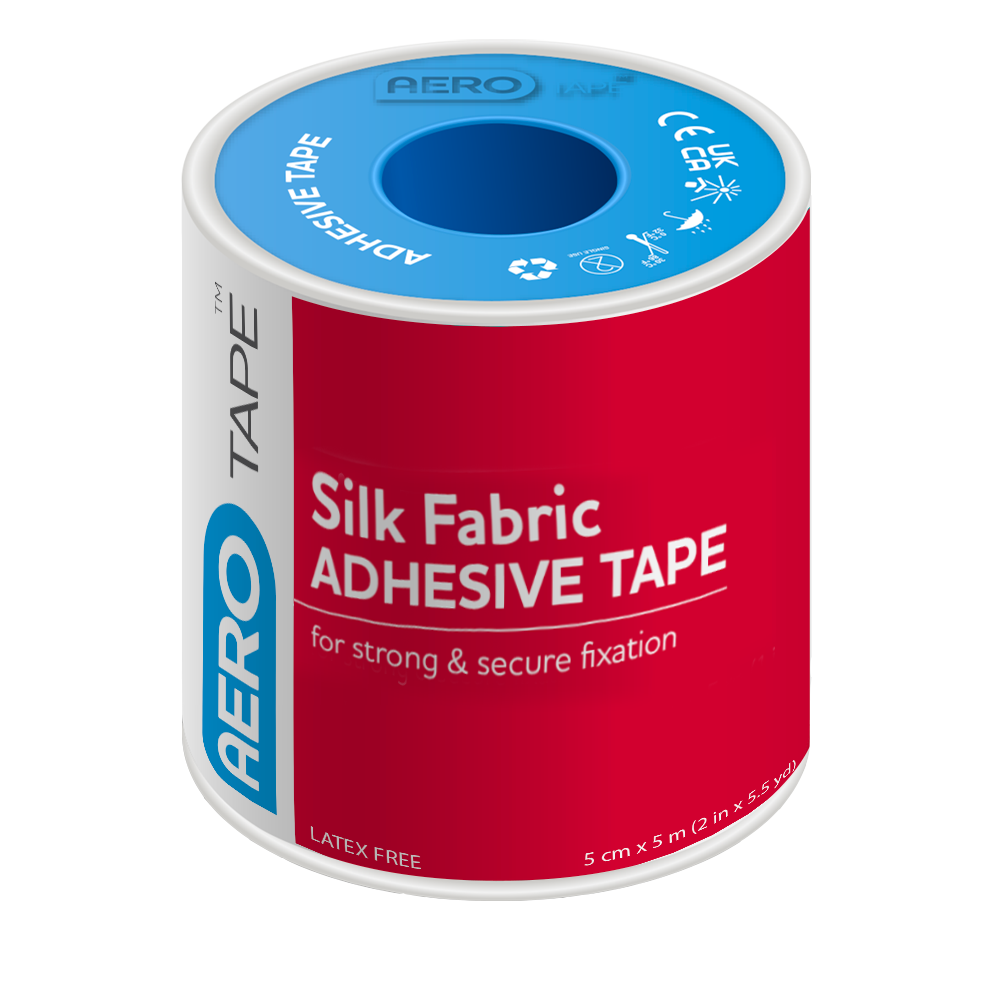 AEROTAPE Silk Fabric Adhesive Tape 5cm x 5M (Box of 3)