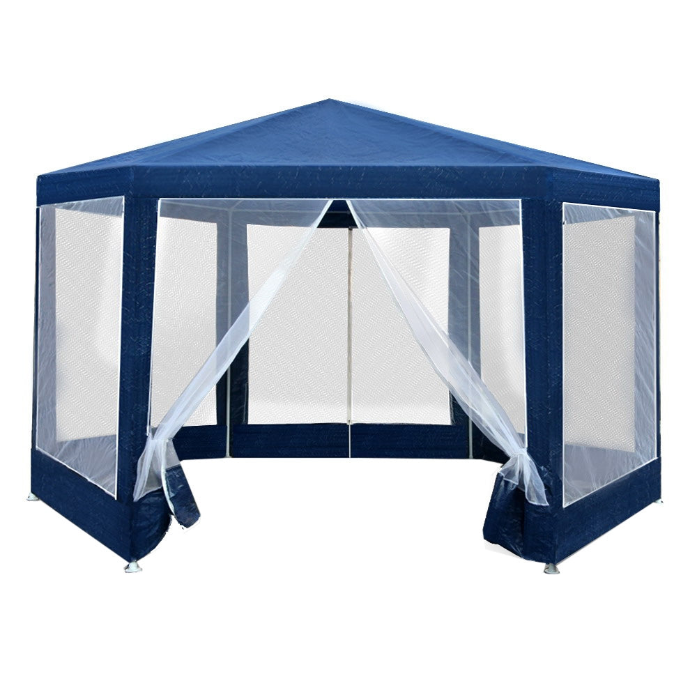 Instahut Gazebo 2x2m Marquee Wedding Party Tent Outdoor Camping Mesh Wall Canopy Shade Gazebos Navy