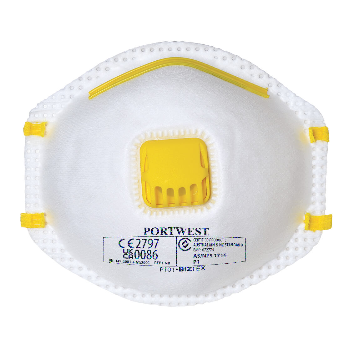 PORTWEST P101 - FFP1 Valved Dust Mist Respirator (Pk10) White