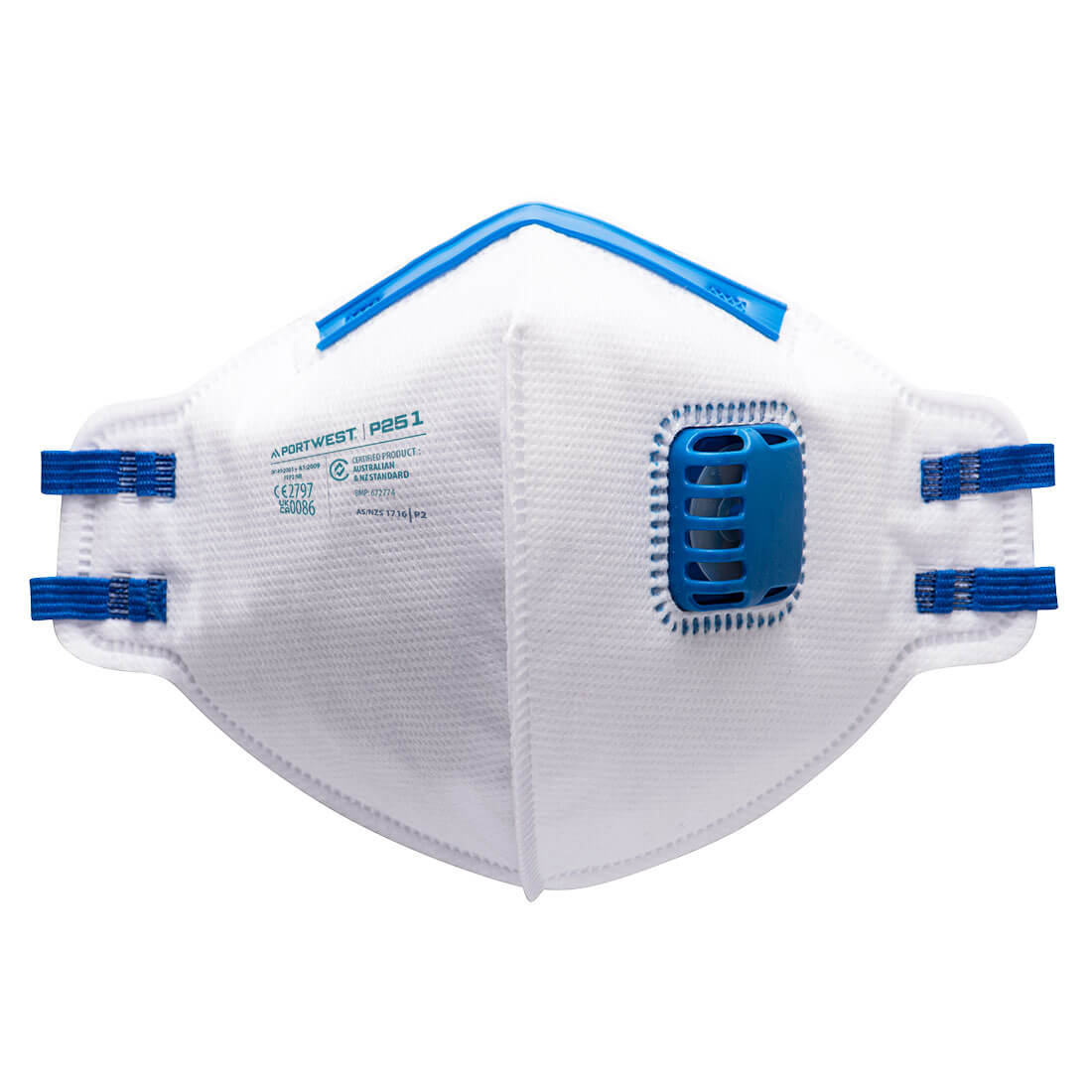 PORTWEST P251 - FFP2 Valved Dust Mist Fold Flat Respirator (Pk20)