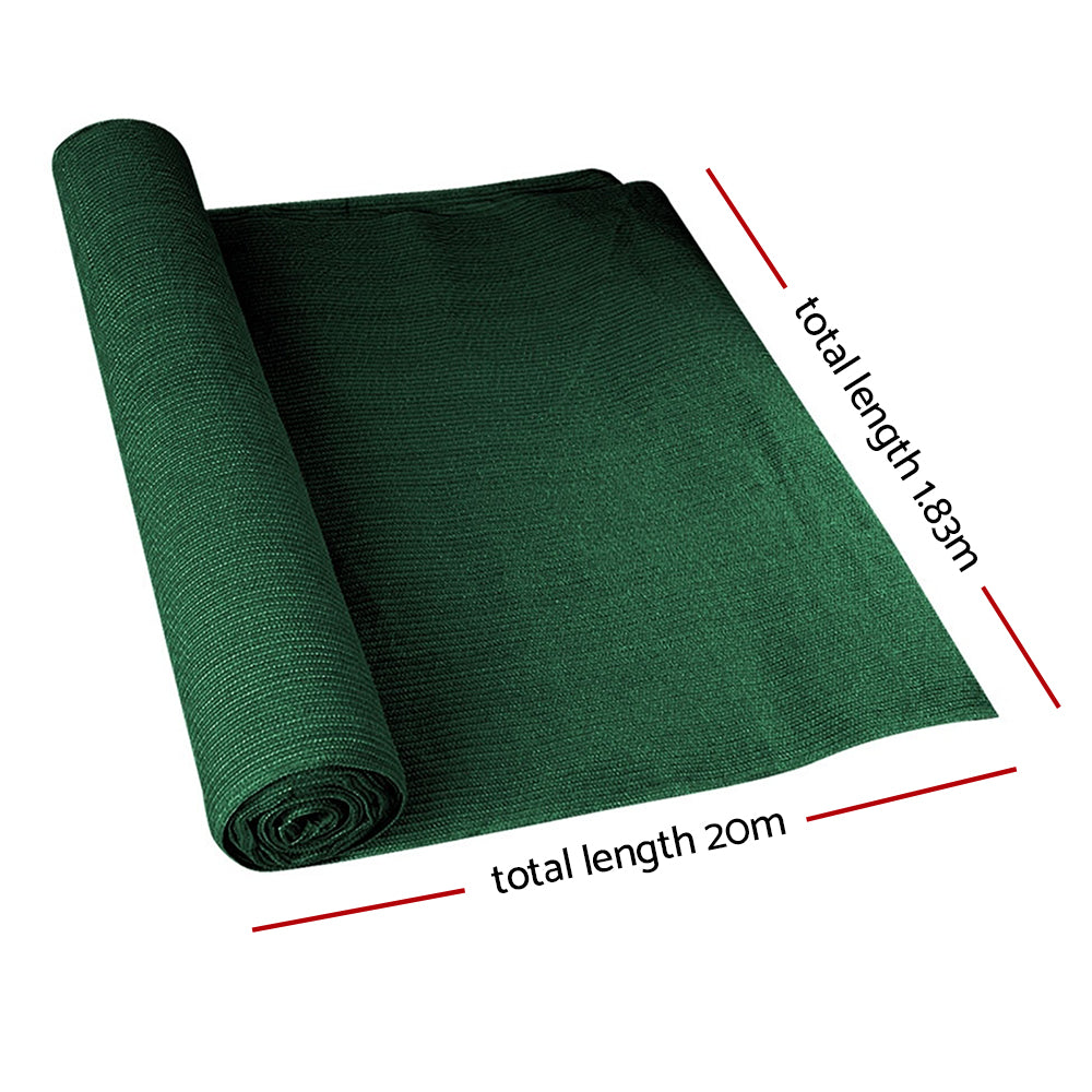 Instahut 90% Shade Cloth 1.83x20m Shadecloth Sail Heavy Duty Green