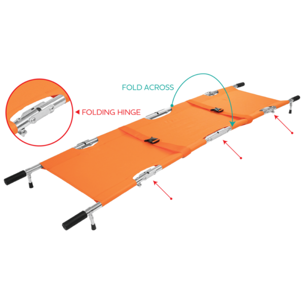 AERORESCUE Alloy Quad-Fold Emergency Pole Stretcher with Carry Case