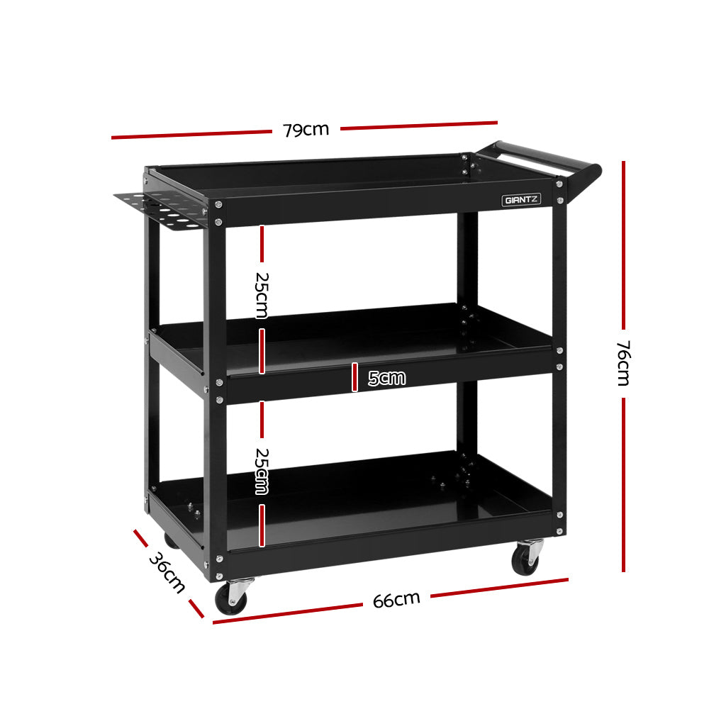 Giantz 3-Tier Tool Cart Trolley – Black