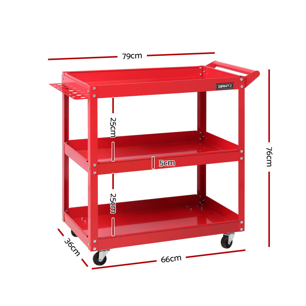 Giantz 3-Tier Tool Cart Trolley – Red