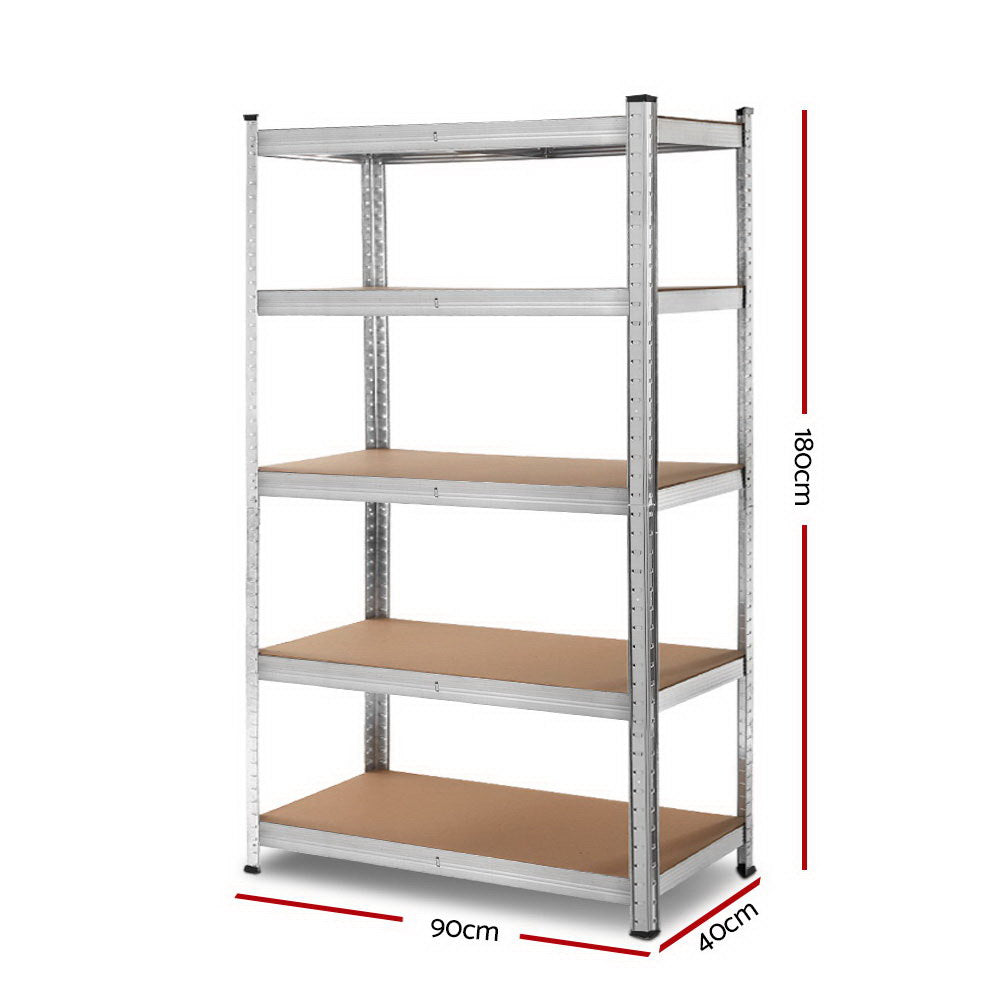 Giantz 1.8M Metal Shelving Unit - Silver