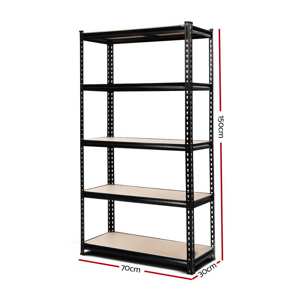 Giantz 1.5M Metal Shelving Unit - Black