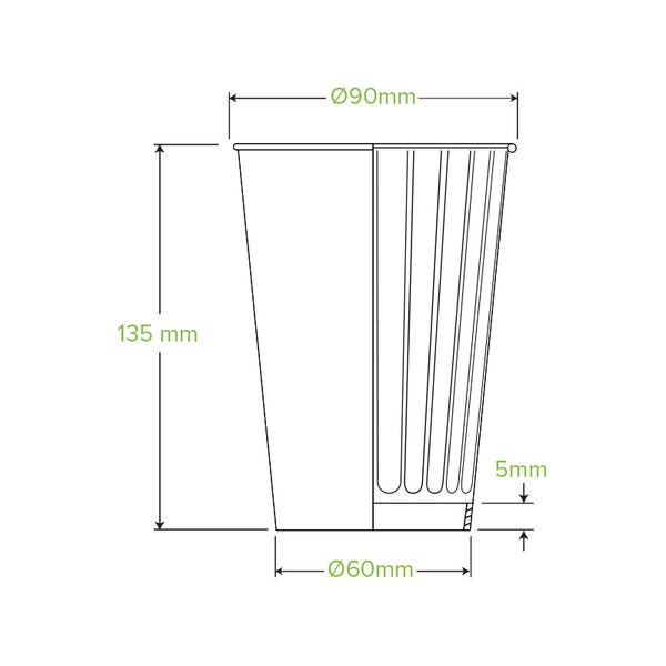 BioPak 
460ml / 16oz (90mm) Stone Double Wall Biocup - (Pack of 600)