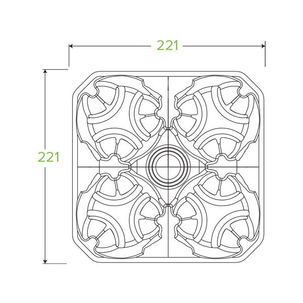 BioPak 4-Cup Pulp BioCup Tray - (Pack of 300)