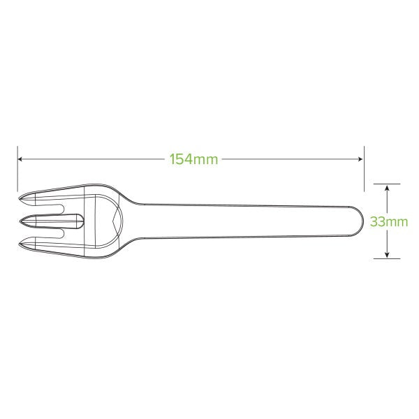 BioPak 15cm Plant Fibre Fork - (Pack of 1000)