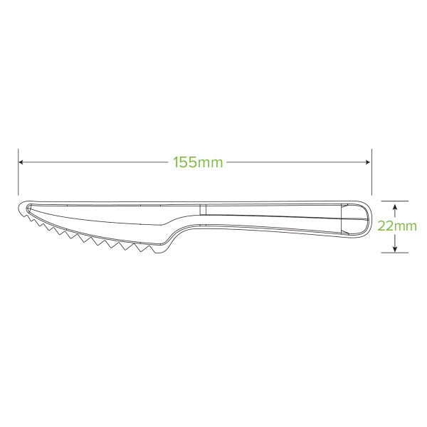 BioPak 15cm Plant Fibre Knife - (Pack of 1000)