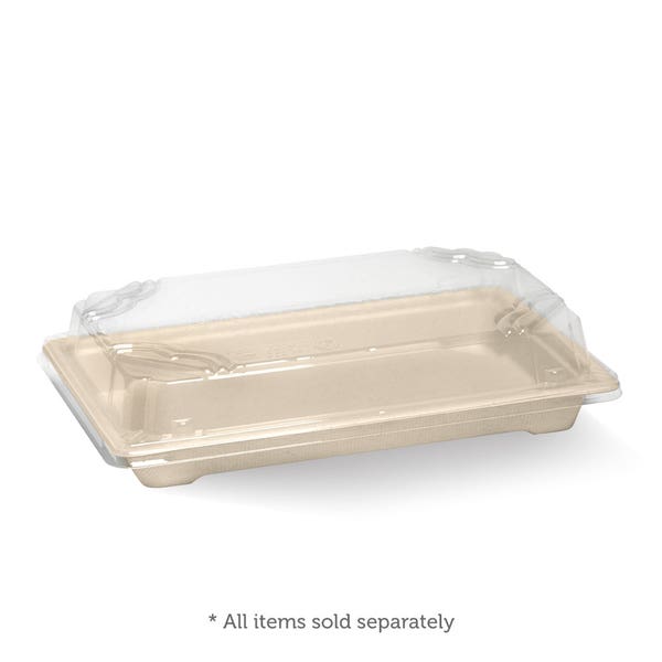 BioPak Large PLA Sushi Tray Lid - (Pack of 600)