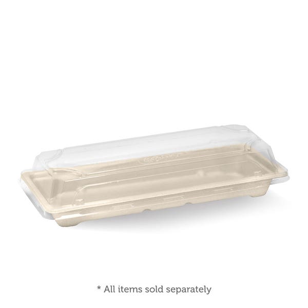 BioPak Long PLA Sushi Tray Lid - (Pack of 600)