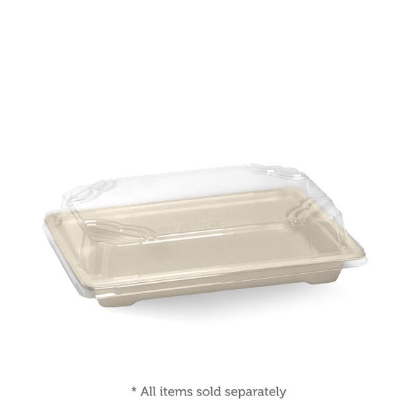 BioPak Medium PLA Sushi Tray Lid - (Pack of 600)