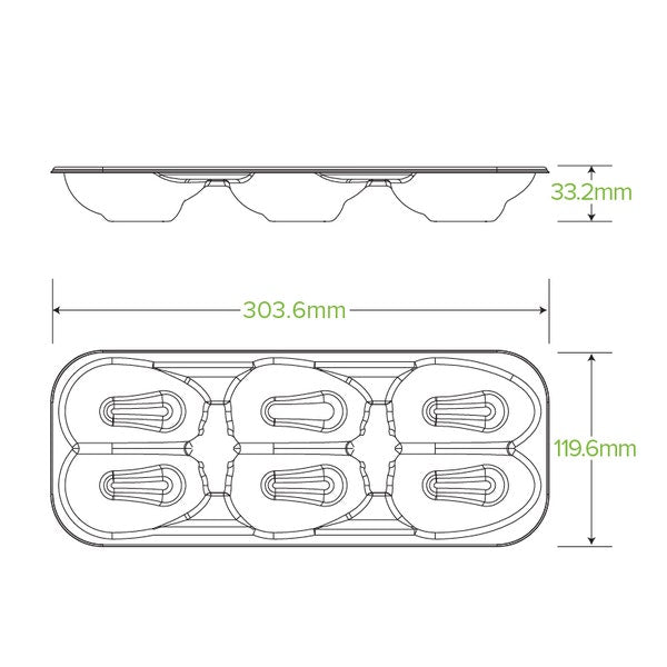 BioPak Plant Fibre Oyster Tray Base - (Pack of 400)