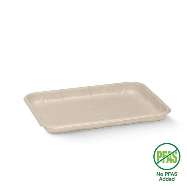 BioPak 19x14x2cm / 7x5" Plant Fibre Produce Tray - (Pack of 1000)