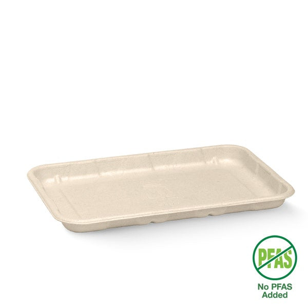 BioPak 21x14x2cm / 8x5" Plant Fibre Produce Tray - (Pack of 500)