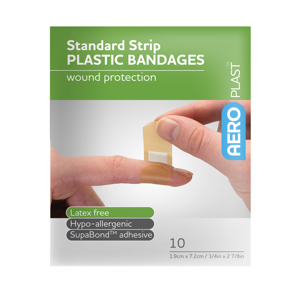 AEROPLAST Plastic Standard Strip 7.2 x 1.9cm Env/10 - (Pack of 30)