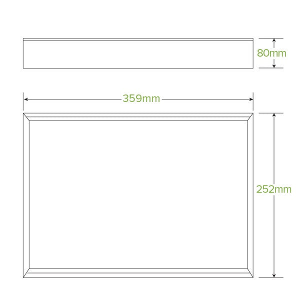 BioPak Medium BioBoard Catering Tray Base - (Pack of 100)