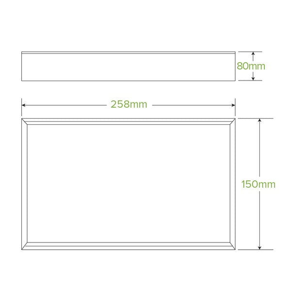 BioPak Extra Small BioBoard Catering Tray Base - (Pack of 100)