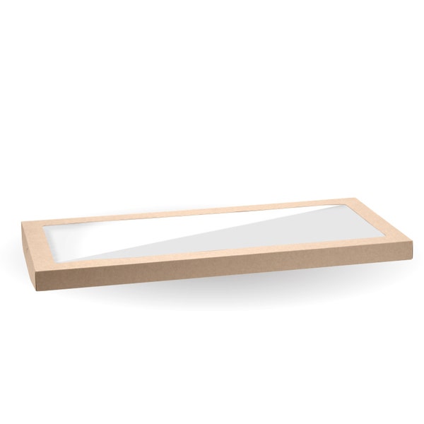 BioPak Large BioBoard Catering Tray PLA Window Lid - (Pack of 50)