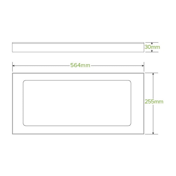 BioPak Large BioBoard Catering Tray PLA Window Lid - (Pack of 50)