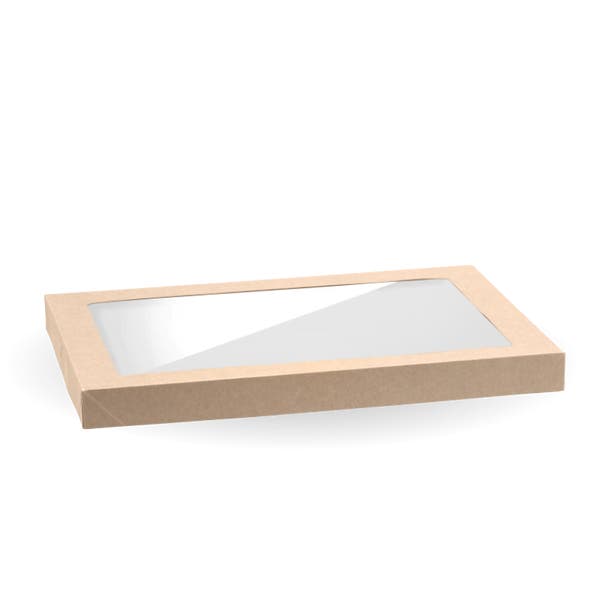 BioPak Medium BioBoard Catering Tray PLA Window Lid - (Pack of 100)