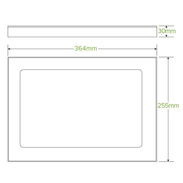 BioPak Medium BioBoard Catering Tray PLA Window Lid - (Pack of 100)