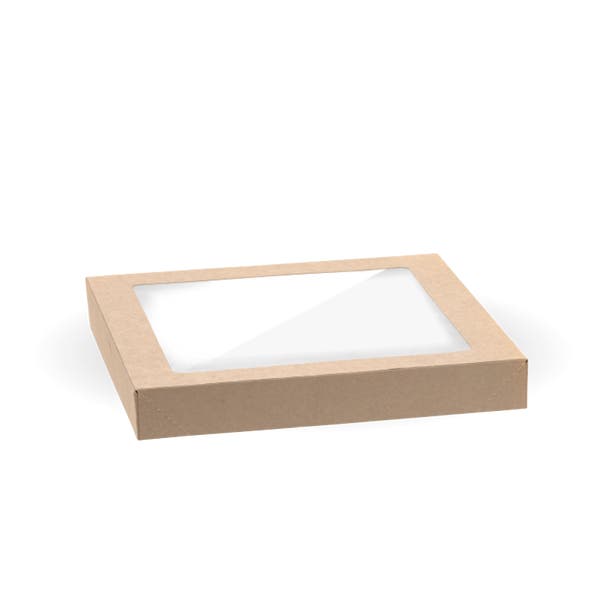 BioPak Small BioBoard Catering Tray PLA Window Lid - (Pack of 100)