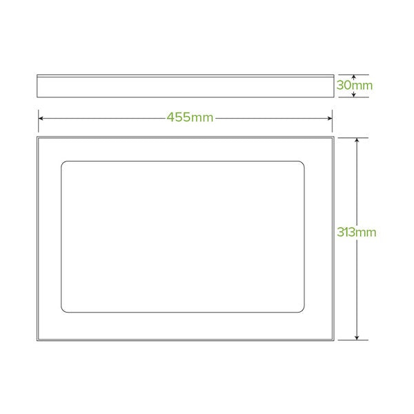 BioPak Extra Large BioBoard Catering Tray PLA Window Lid - (Pack of 50)