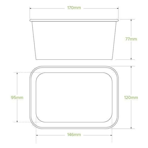 BioPak 1,000ml Kraft BioBoard Takeaway Base - (Pack of 300)