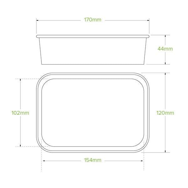 BioPak 500ml White BioBoard Takeaway Base - (Pack of 300)