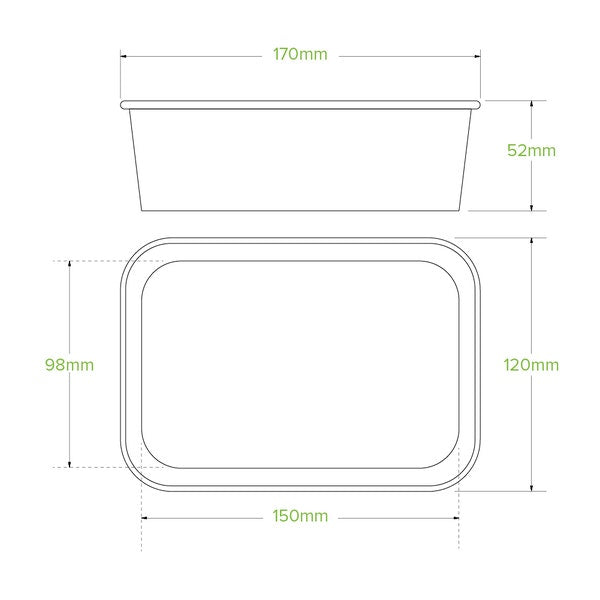 BioPak 650ml White BioBoard Takeaway Base - (Pack of 300)