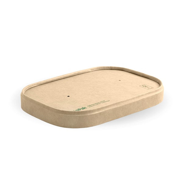 BioPak 500-1,000ml Kraft Paper BioBoard Takeaway Lid - (Pack of 300)