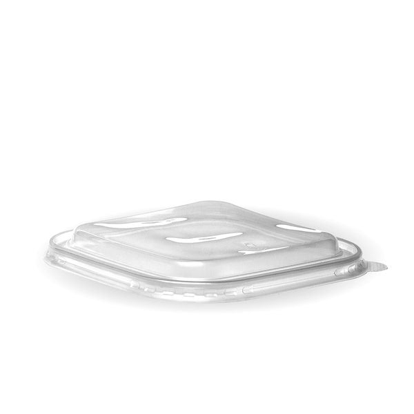 BioPak 750ml-1,400ml Clear PP Square Takeaway Lid - (Pack of 300)