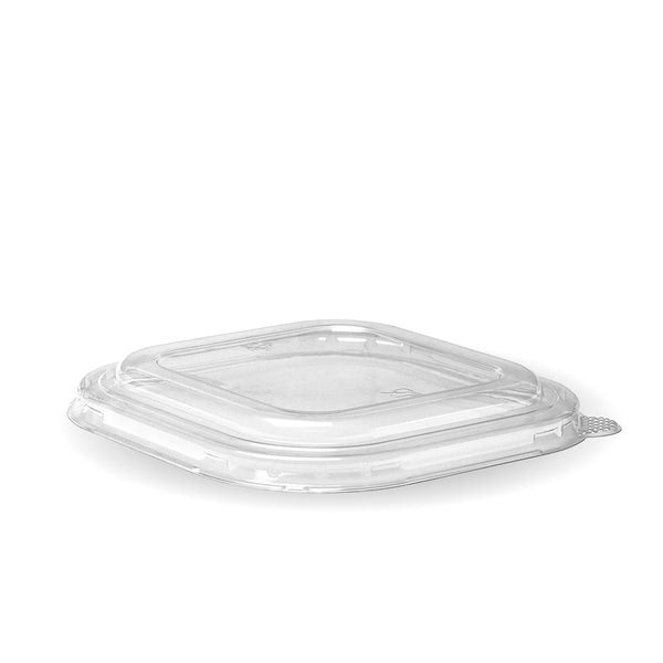 BioPak 750ml-1,400ml Clear RPET Square Takeaway Lid - (Pack of 300)