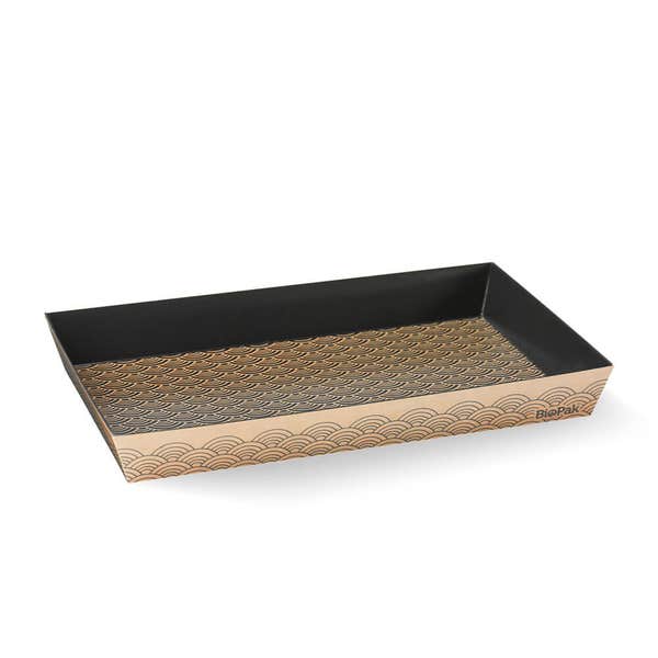 BioPak Large BioBoard Sushi Tray - (Pack of 300)