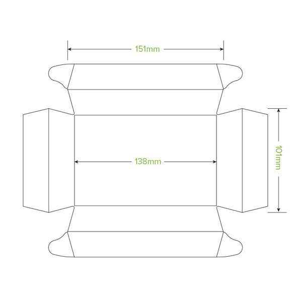 BioPak Extra Small BioBoard Sushi Tray - (Pack of 300)