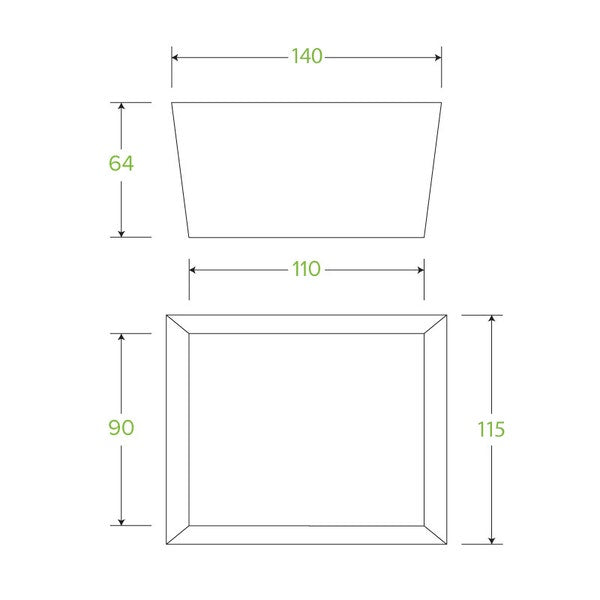 BioPak Small BioBoard Lunch Box With Window - (Pack of 200)