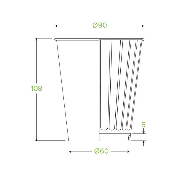 BioPak 390ml / 12oz (90mm) Art Series Double Wall BioCup - (Pack of 1000)