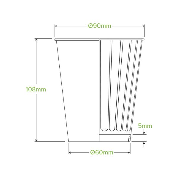 BioPak 390ml / 12oz (90mm) Christmas Double Wall BioCup - (Pack of 1000)