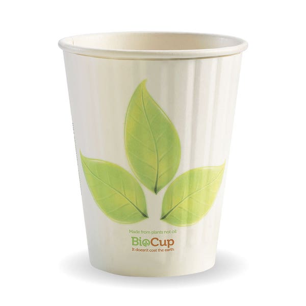 BioPak 
390ml / 12oz (90mm) Leaf Double Wall BioCup - (Pack of 1000)