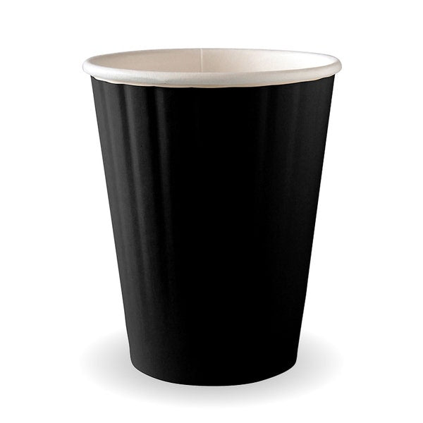 BioPak 
390ml / 12oz (90mm) Black Double Wall BioCup - (Pack of 1000)