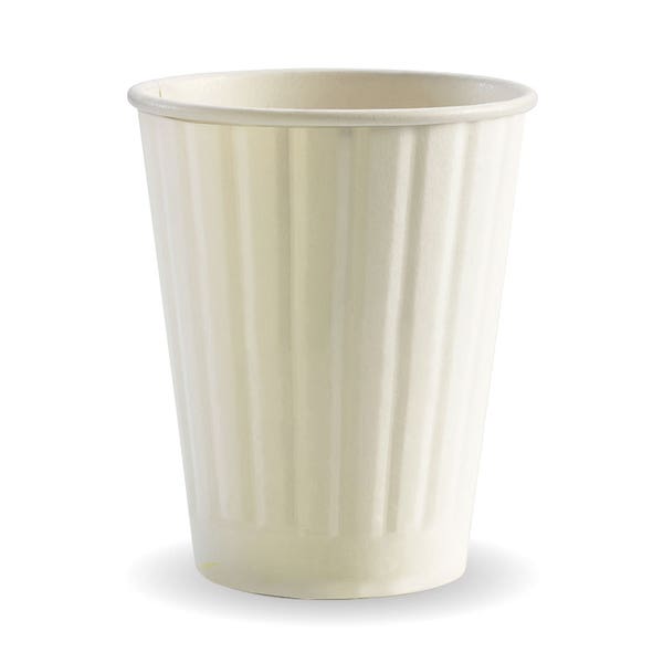 BioPak 
390ml / 12oz (90mm) White Double Wall BioCup - (Pack of 1000)