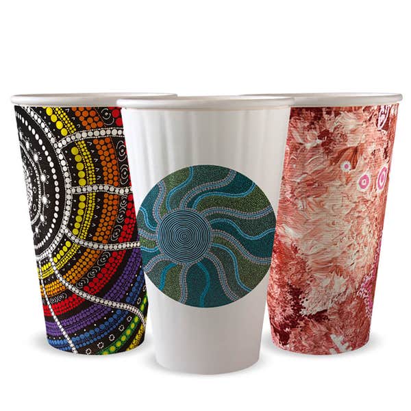 BioPak 
460ml / 16oz (90mm) Indigenous Art Series Double Wall BioCup - (Pack of 600)