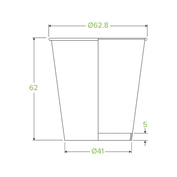 BioPak 120ml / 4oz (63mm) Art Series Single Wall BioCup - (Pack of 2000)