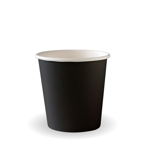 BioPak 120ml / 4oz (63mm) Black Single Wall BioCup - (Pack of 2000)