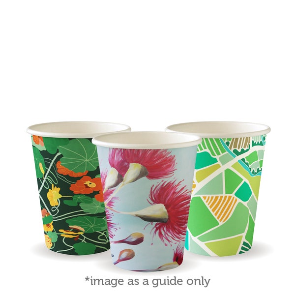 BioPak 280ml / 8oz (80mm) Art Series Single Wall BioCup - (Pack of 1000)